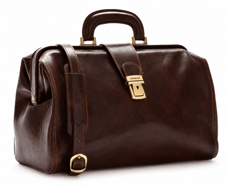 Borsa Medico Minimal con tracolla in cuoio toscano