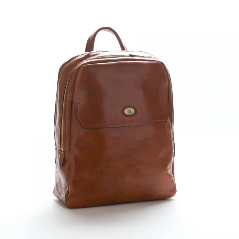 Zaino Office Pack Lederrucksack aus toskanischem Leder mit Fach für PC, Pelletterie D&D