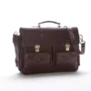 Cartella Organizer Deluxe in pelle toscana conciata al vegetale con due scomparti e tracolla, Made in Italy