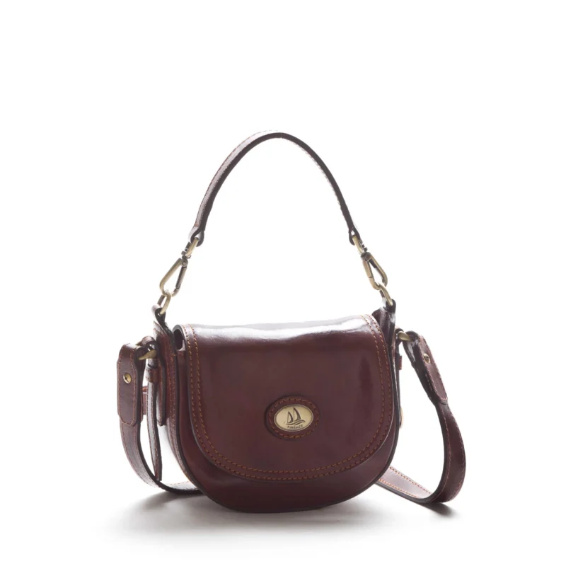 Postino Piccola, borsa donna in pelle toscana conciata al vegetale con tracolla, Made in Italy
