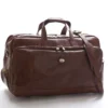 Borsone Trolley großer Reisetrolley aus toskanischem Leder mit zwei Rädern, Griffen und abnehmbarem Schulterriemen