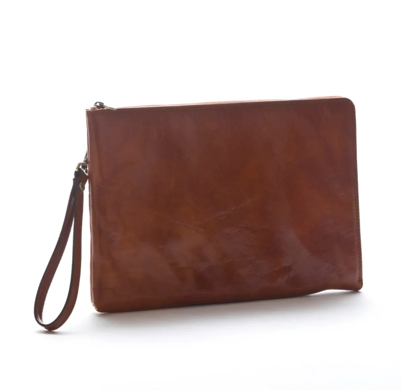 Business-Tasche Piattina a Mano Easy Grande aus toskanischem Leder mit abnehmbarem Griff