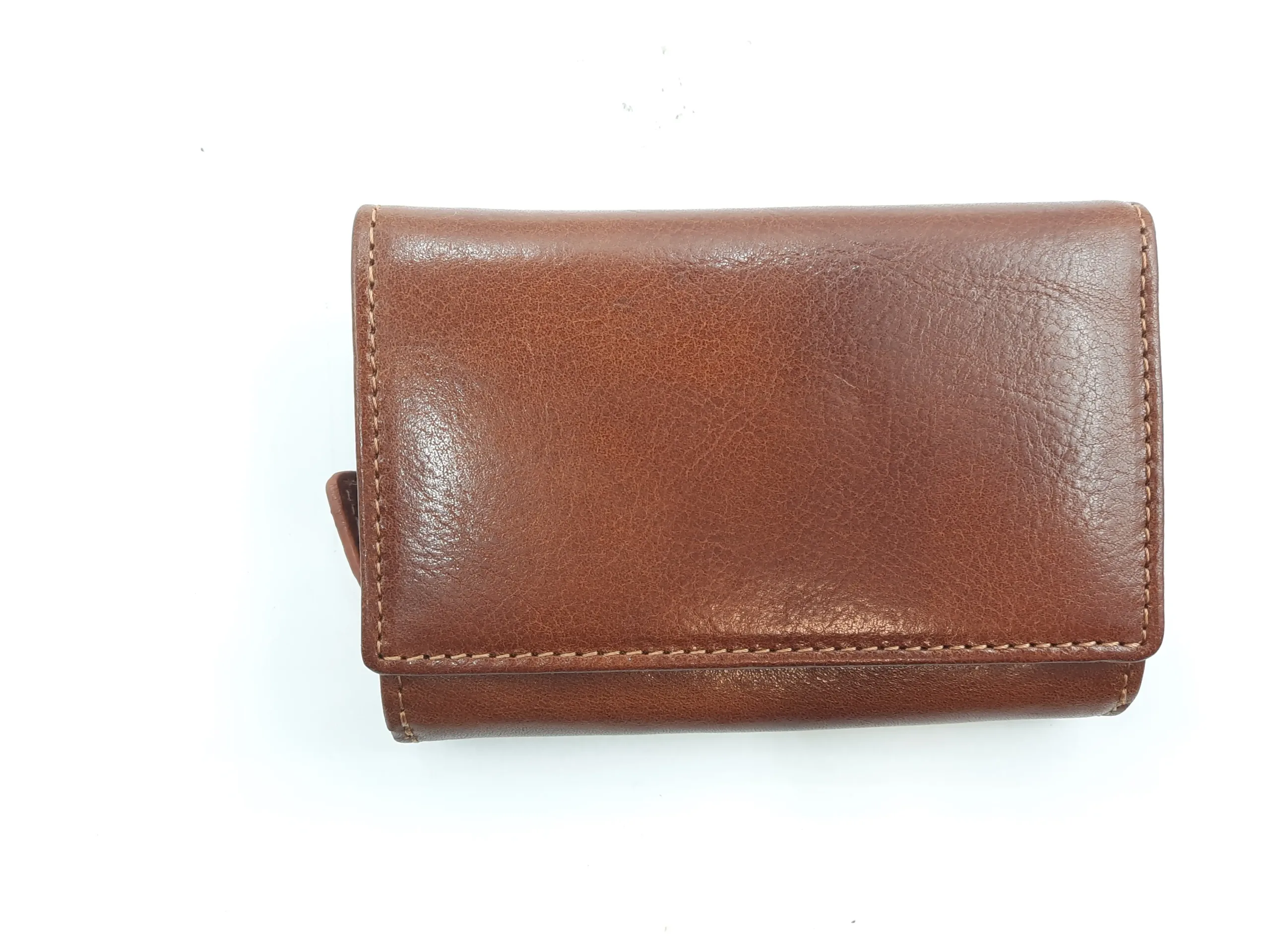 Portafoglio donna piccolo in pelle toscana con porta carte, porta documenti e portamonete zip